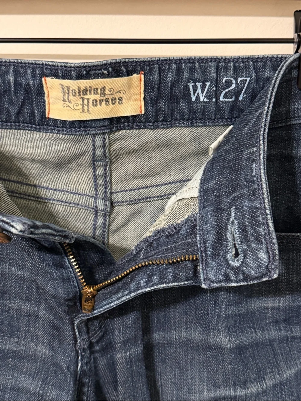 Holding Horses Slim Boyfriend Crop Jeans Womens 27 Blue Cuffed Mid Rise Denim